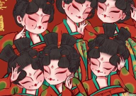 银行小姐姐卡通图画,萌趣金融新风尚